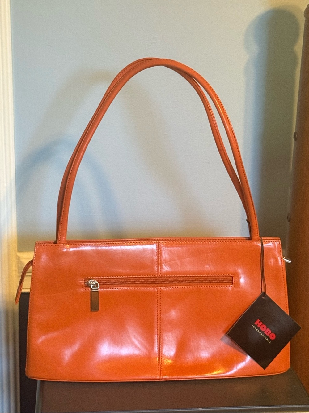 HOBO Orange Leather Shoulder Bag
